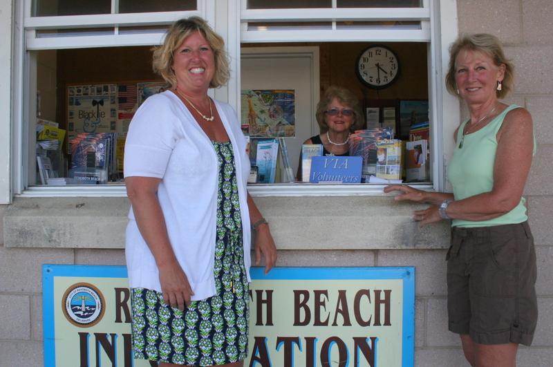 The Village Improvement Association and Rehoboth Beach Main Street work together to keep the Information Kiosk on the Boardwalk near Funland open for visitors in the summer. Pictured (l-r) are Rehoboth Beach Main Street Executive Director Krys Johnson; Carole Suchanek, VIA volunteer; and Kate McKenzie, VIA Kiosk chair. SOURCE SUBMITTED